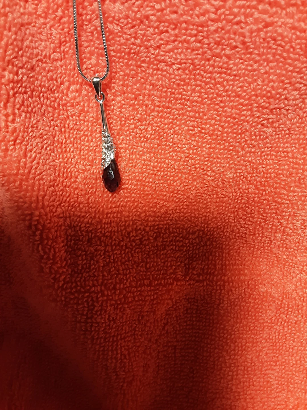 Silver snake chain necklace with pendant
