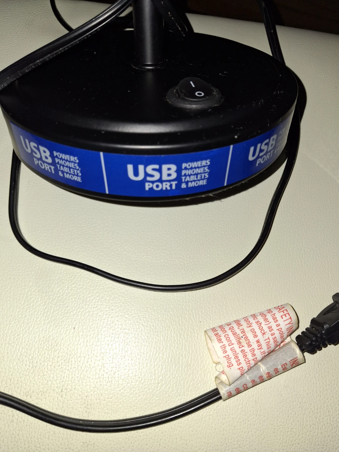 White Desk Lamp with USB Port - photo 2