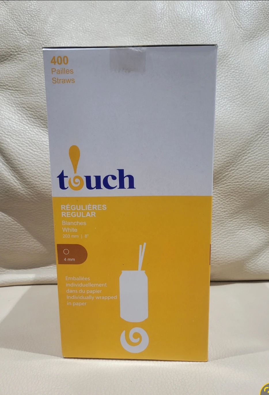 Touch Regular Straws - 400 Count, White
