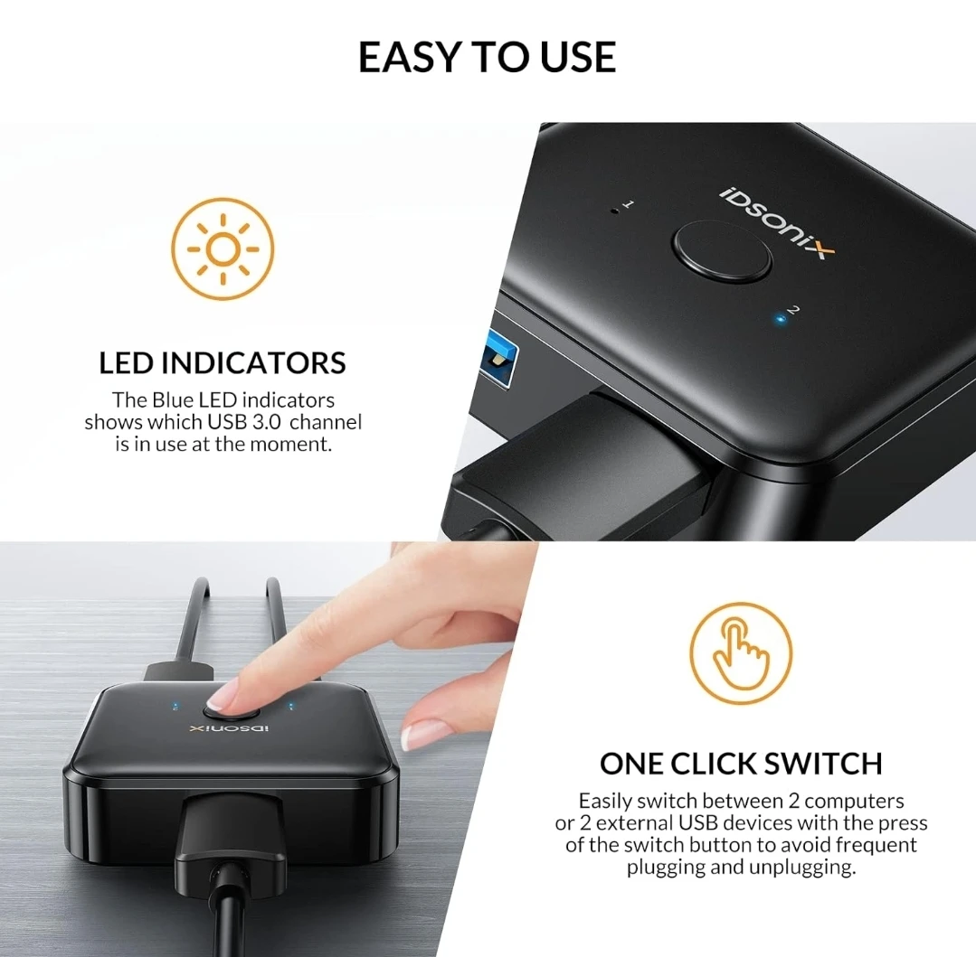 USB 3.0 Switcher 1 In 2 Out, ABS - photo 5