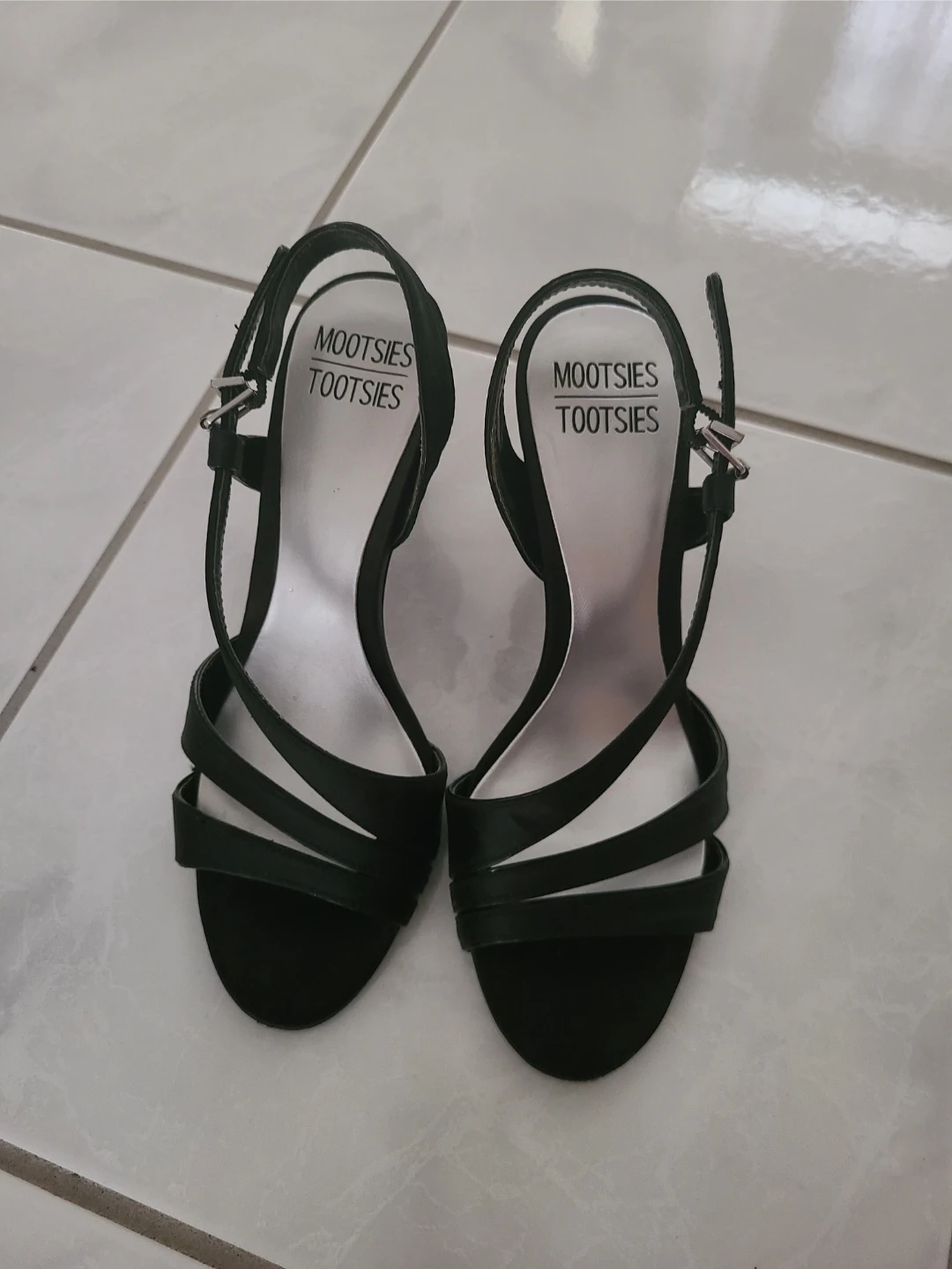 Black Straps Heels - Women's Size 7