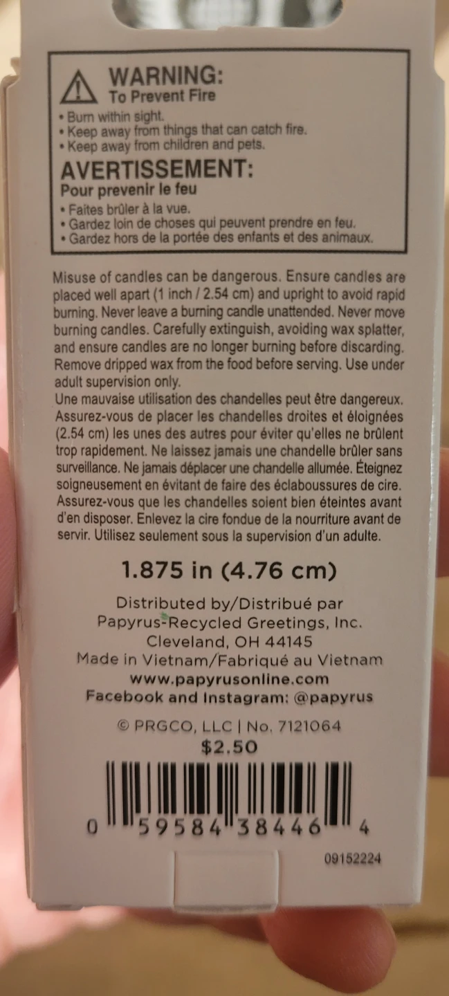 Papyrus Blue Striped Number 3 Birthday Candle - photo 3