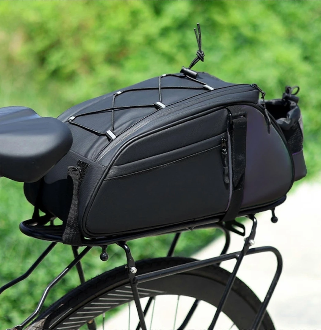 8L Black Bicycle Rear Rack Bag