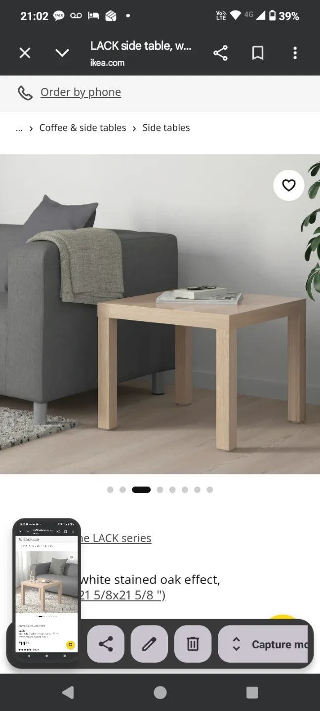 IKEA LACK Side Table - White Stained Oak Effect - photo 2