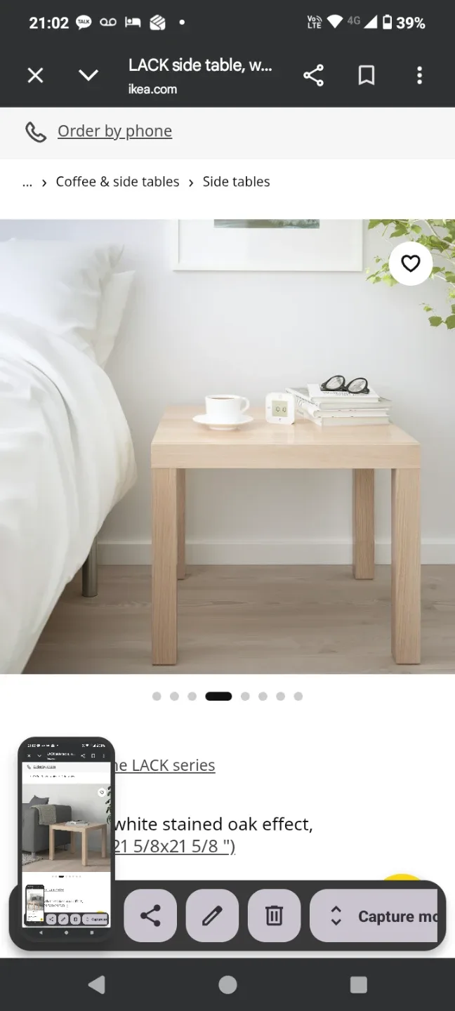 IKEA LACK Side Table - White Stained Oak Effect - photo 3