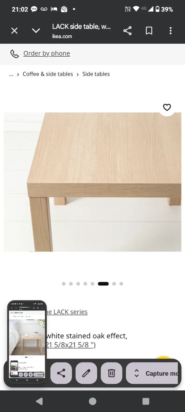 IKEA LACK Side Table - White Stained Oak Effect - photo 4