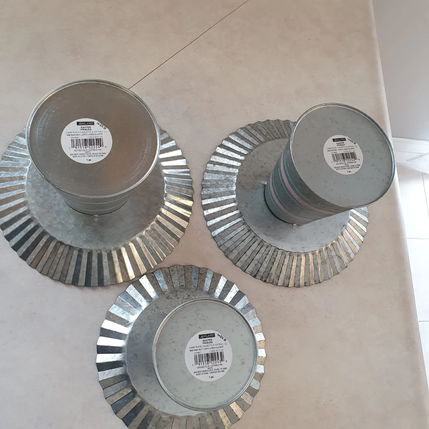 Set of 3 Galvanized Metal Cake Stands - photo 3