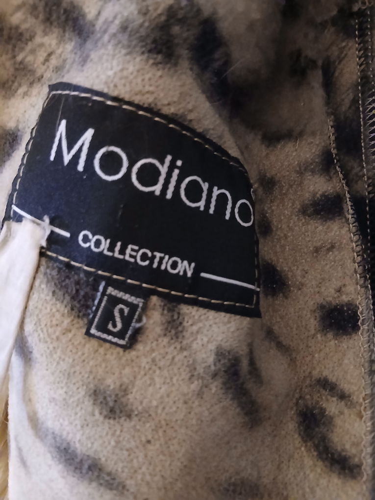 Modiano Collection Leopard Print Fur Trimmed Coat Size S - photo 3