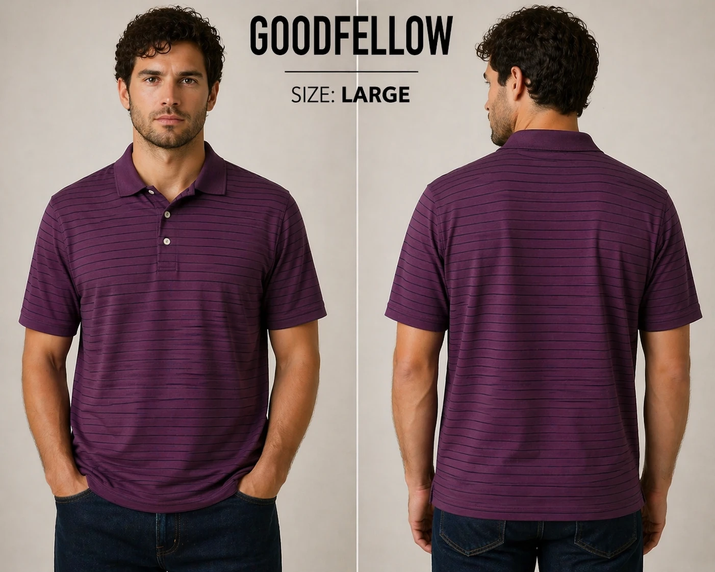 Goodfellow Striped Polo Shirt - Large