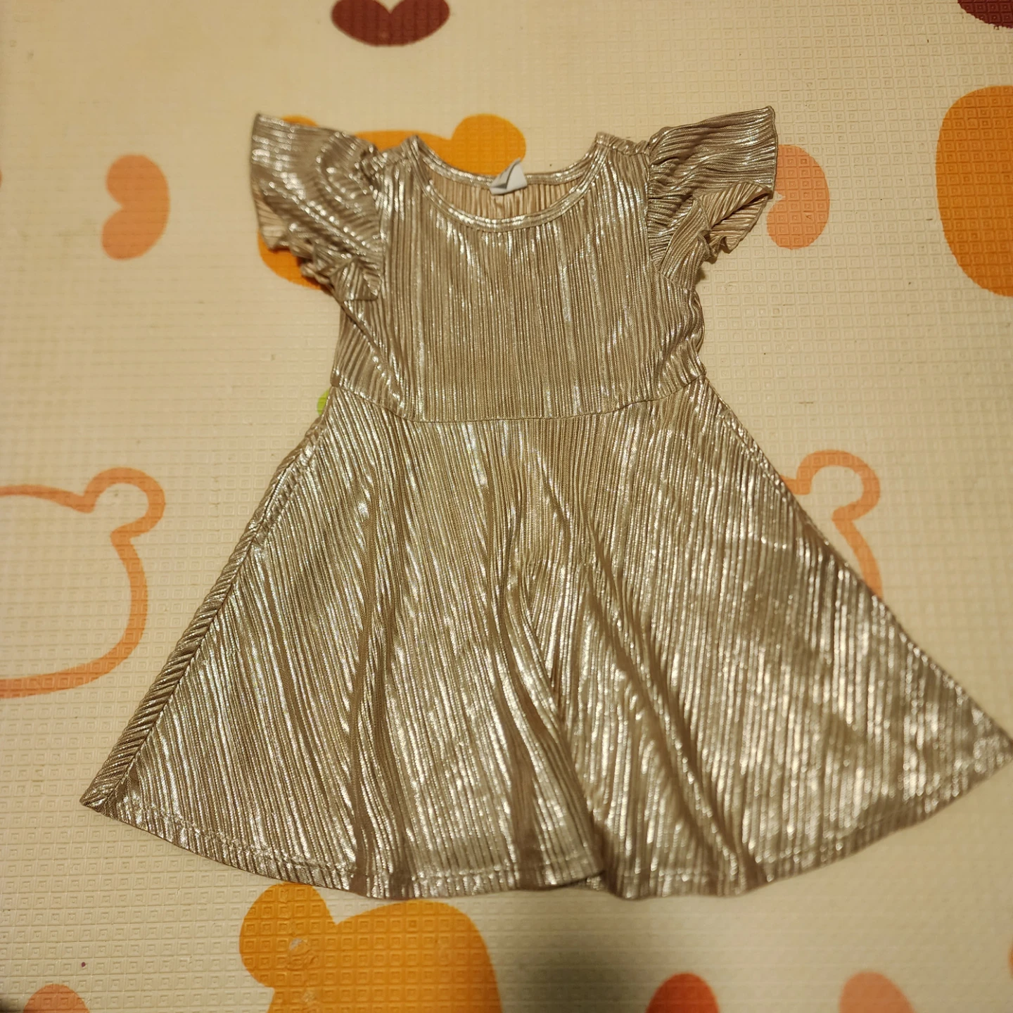 Baby Gap Gold Metallic Pleated Dress - 2 Years