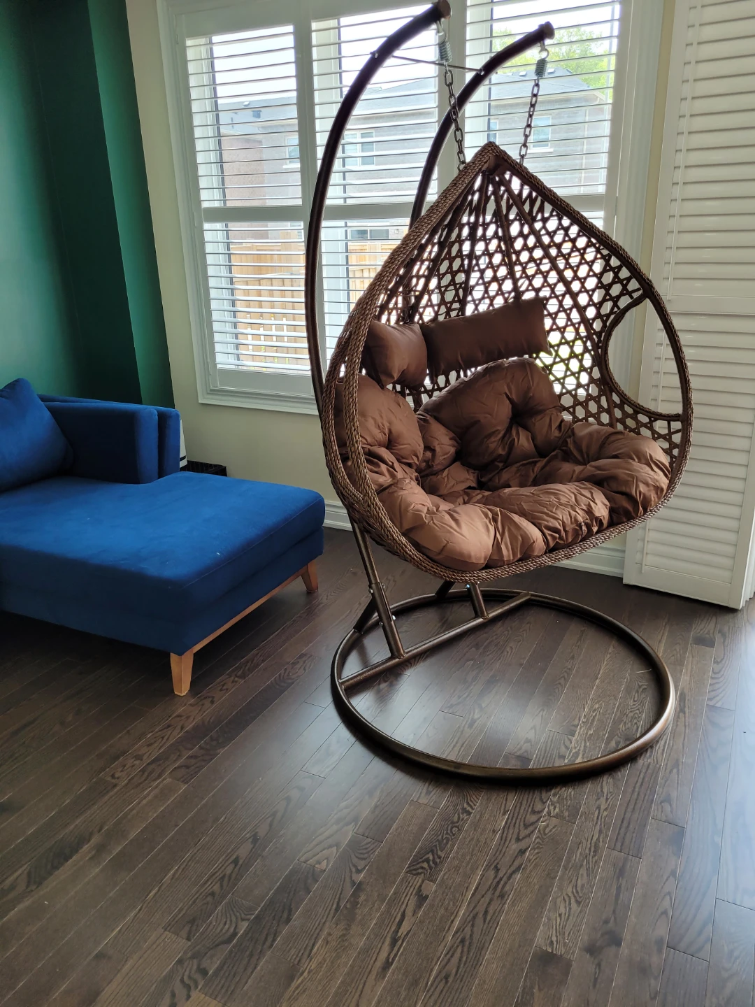 Brown extra large  Hanging Egg Chair with Cushions - photo 5