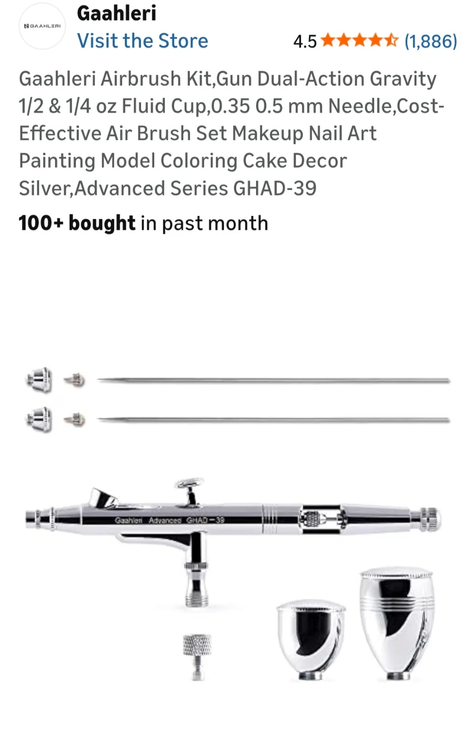 Gaahleri GHAD-39 Airbrush Kit, 0.35 & 0.5 mm Needles - photo 5