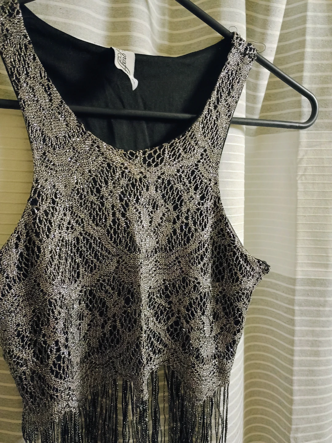 C. Graffiti Lace Fringe Tank Top - photo 2
