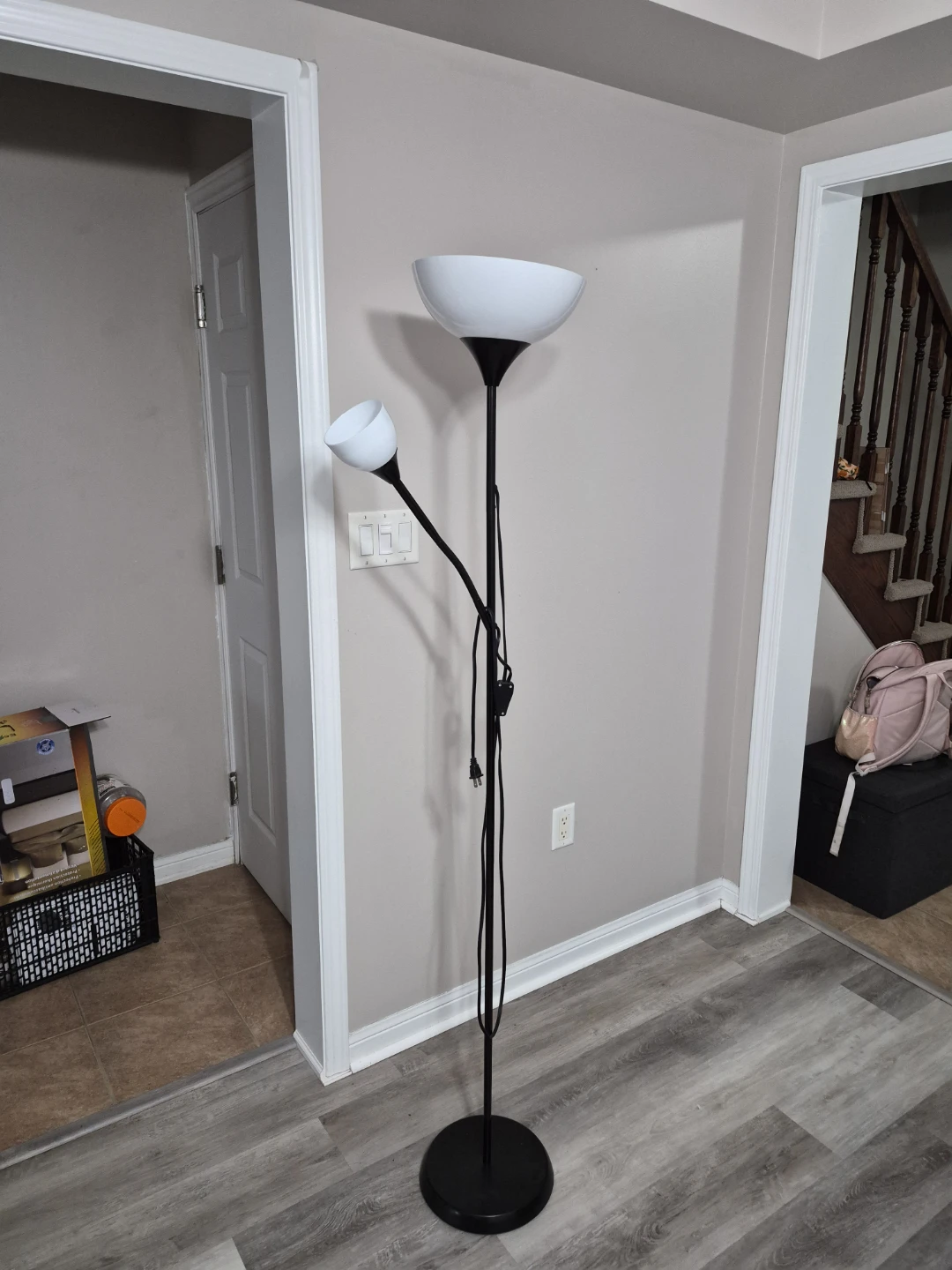 Dual Head Floor Lamp - Black