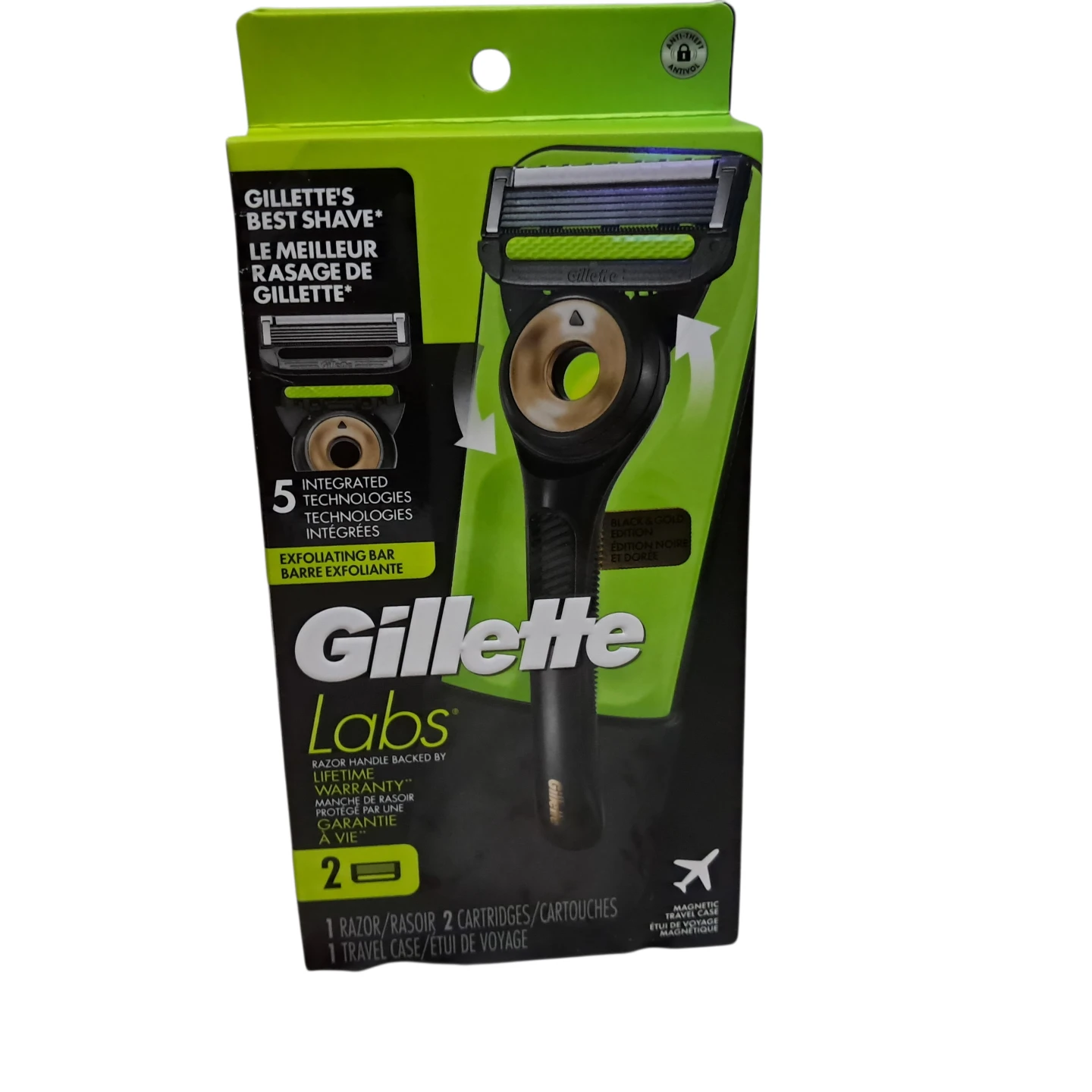 Gillette Labs Razor with 2 Cartridges and Travel Case