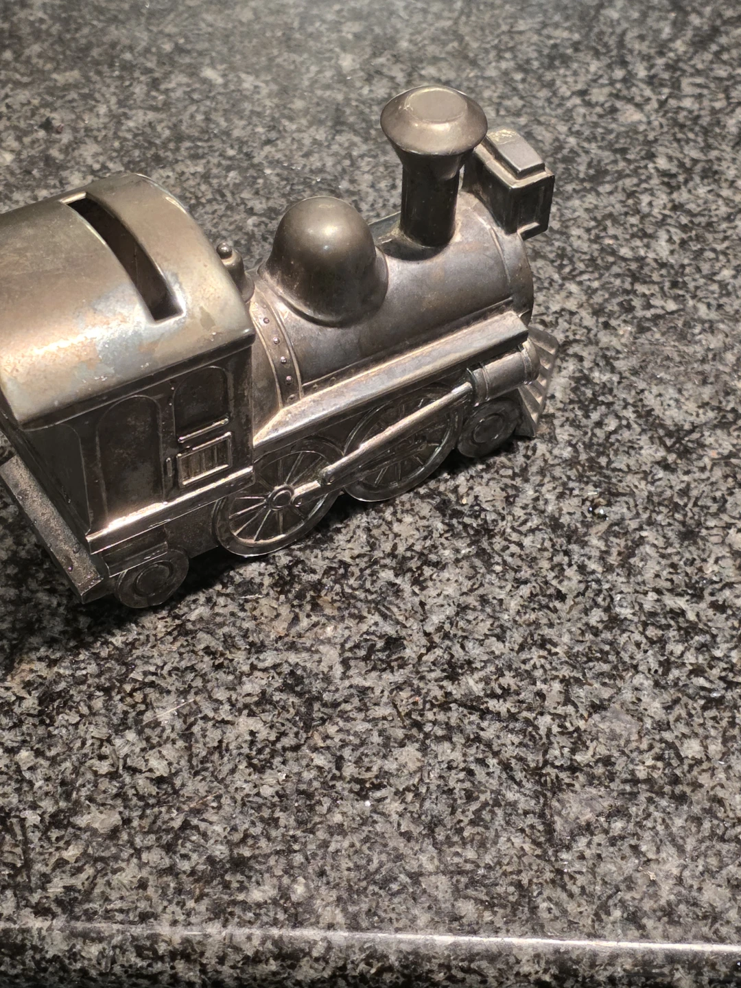 Godinger silver-plated metal train money bank - photo 3