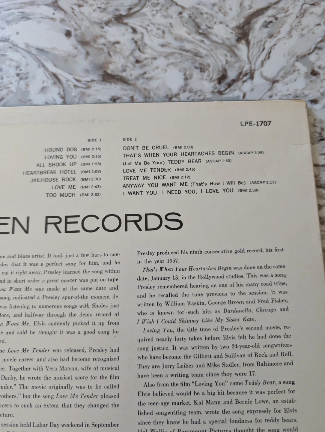Elvis Golden Records Vinyl Record RCA Victor LPE-1707 - photo 2