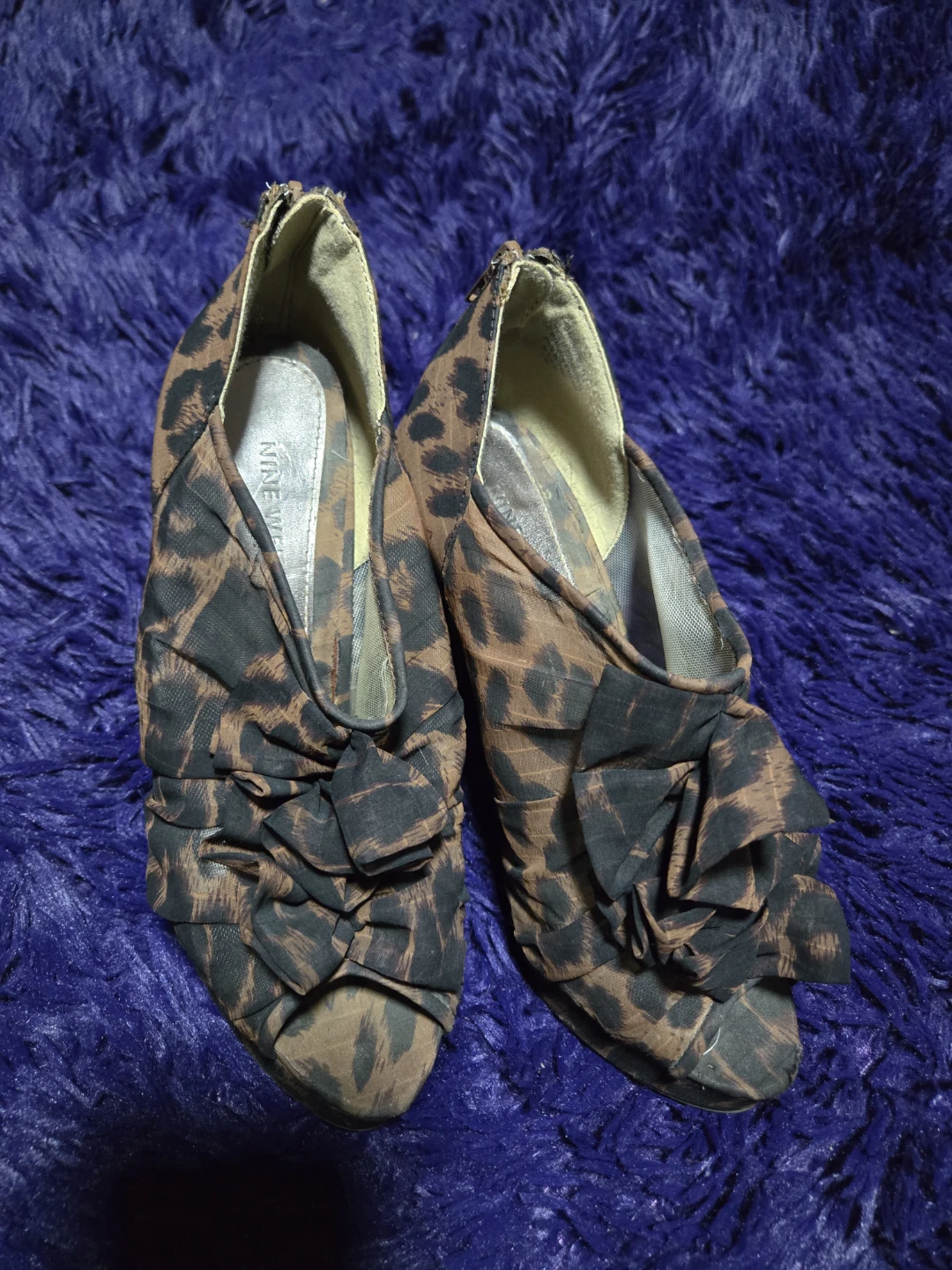 Nine West Leopard Print Ruffle Heels Size 7 - photo 2
