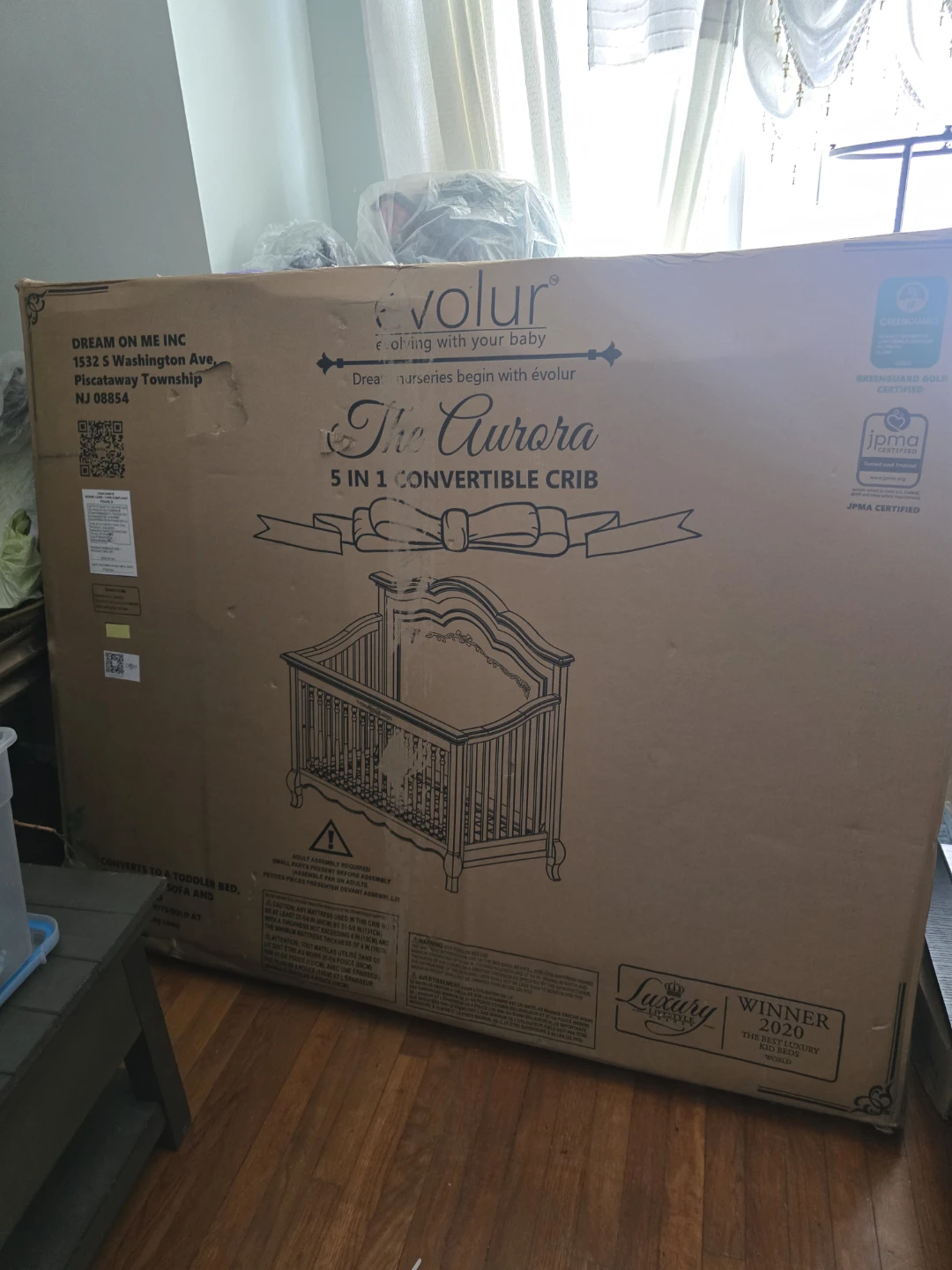 Baby crib in box