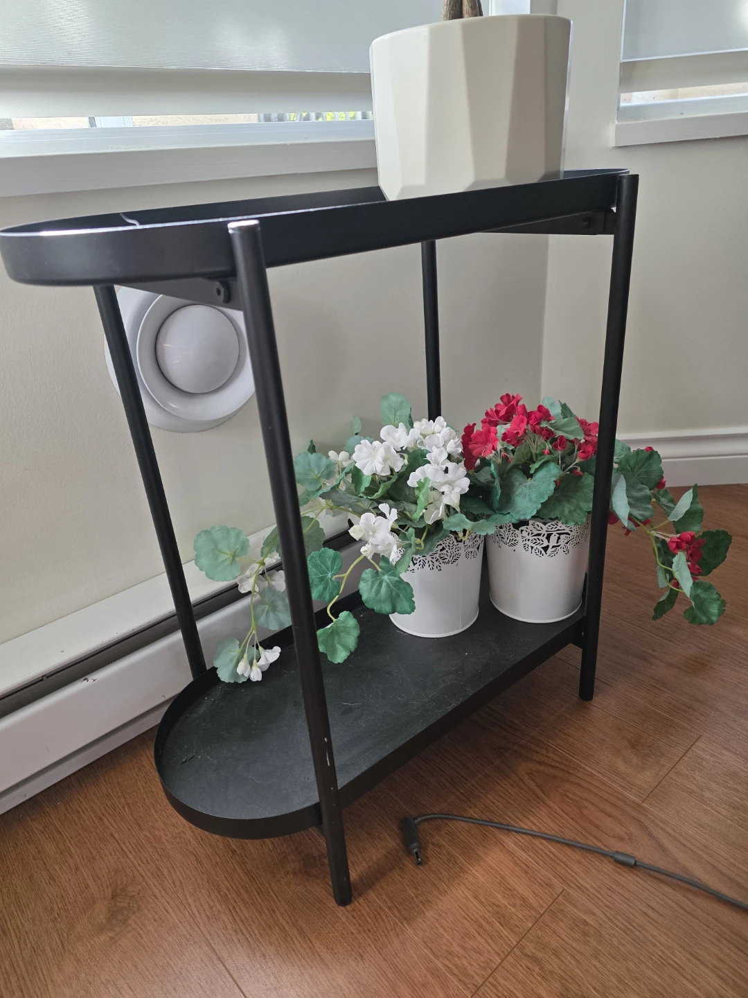 Black Metal Two-Tiered Accent Table