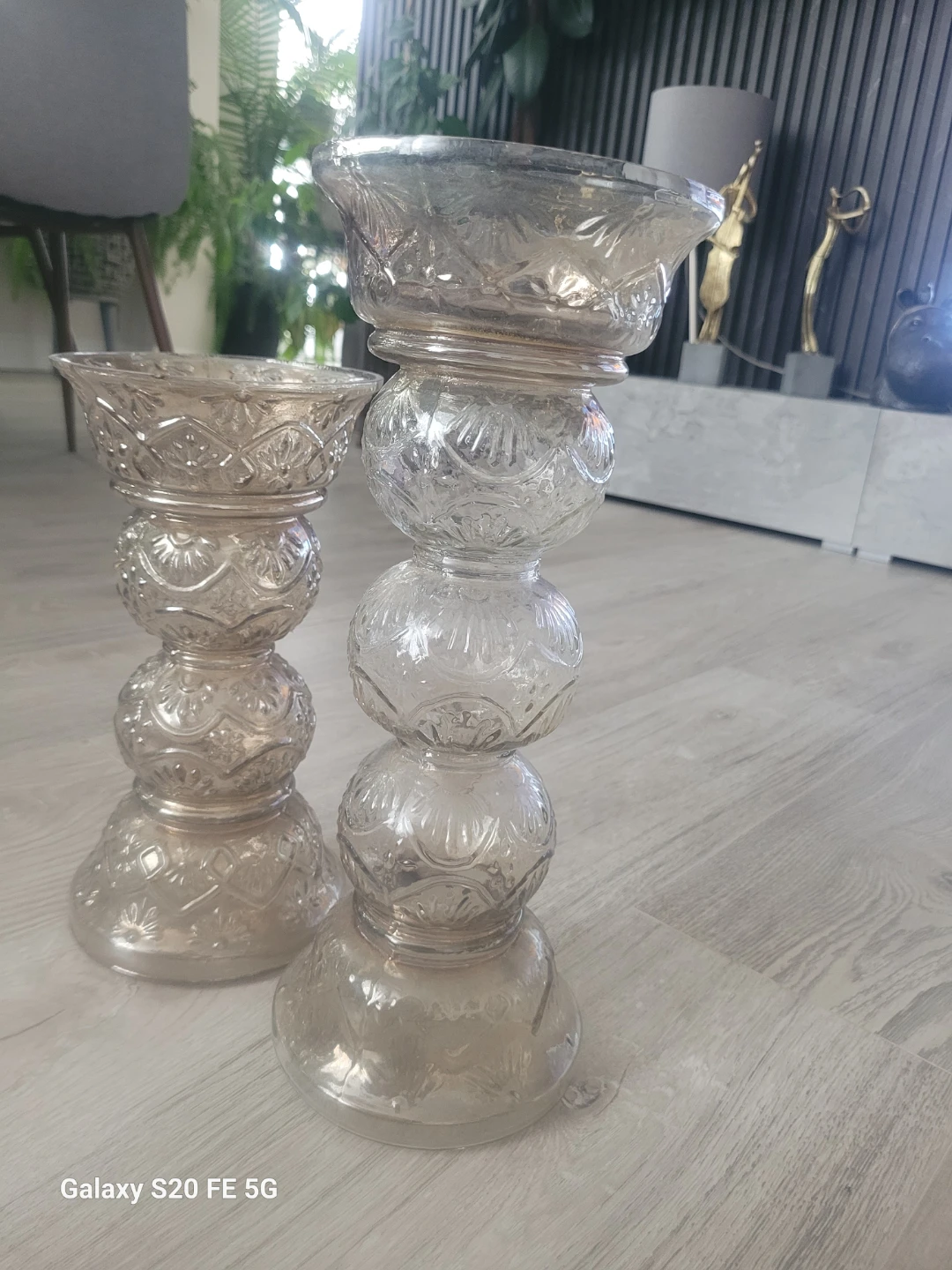 Set of 2 Decorative Glass Candle Holders - photo 3