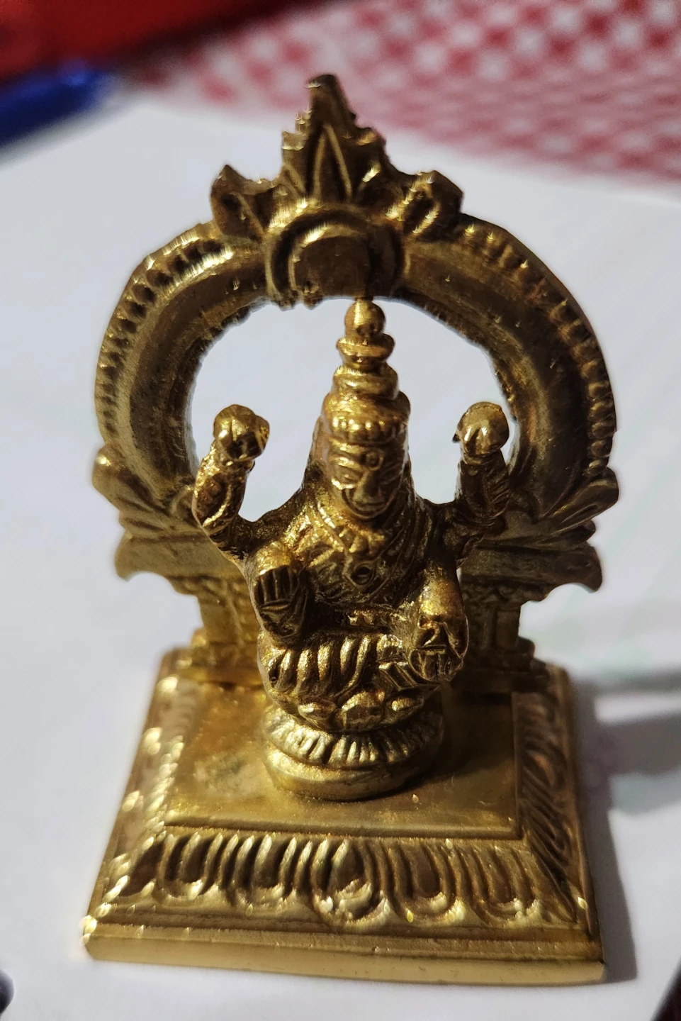 Golden Hindu Deity Saraswati Goddess car dash Figurine