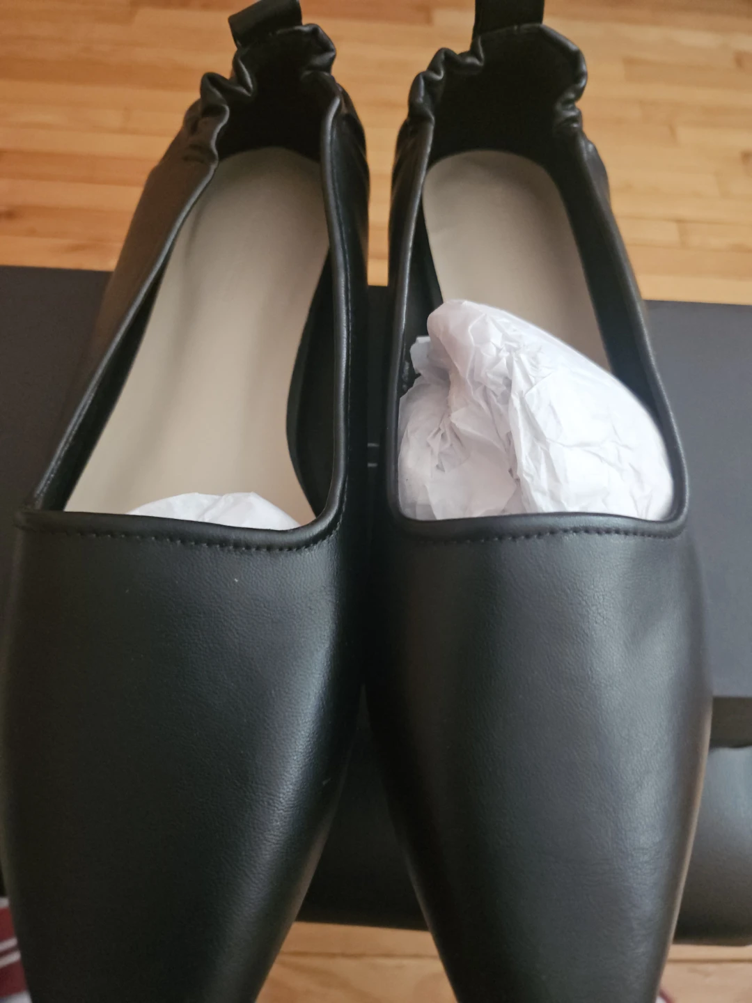 Black Vegan Leather Ballet Flats - Size 8.5 - photo 2