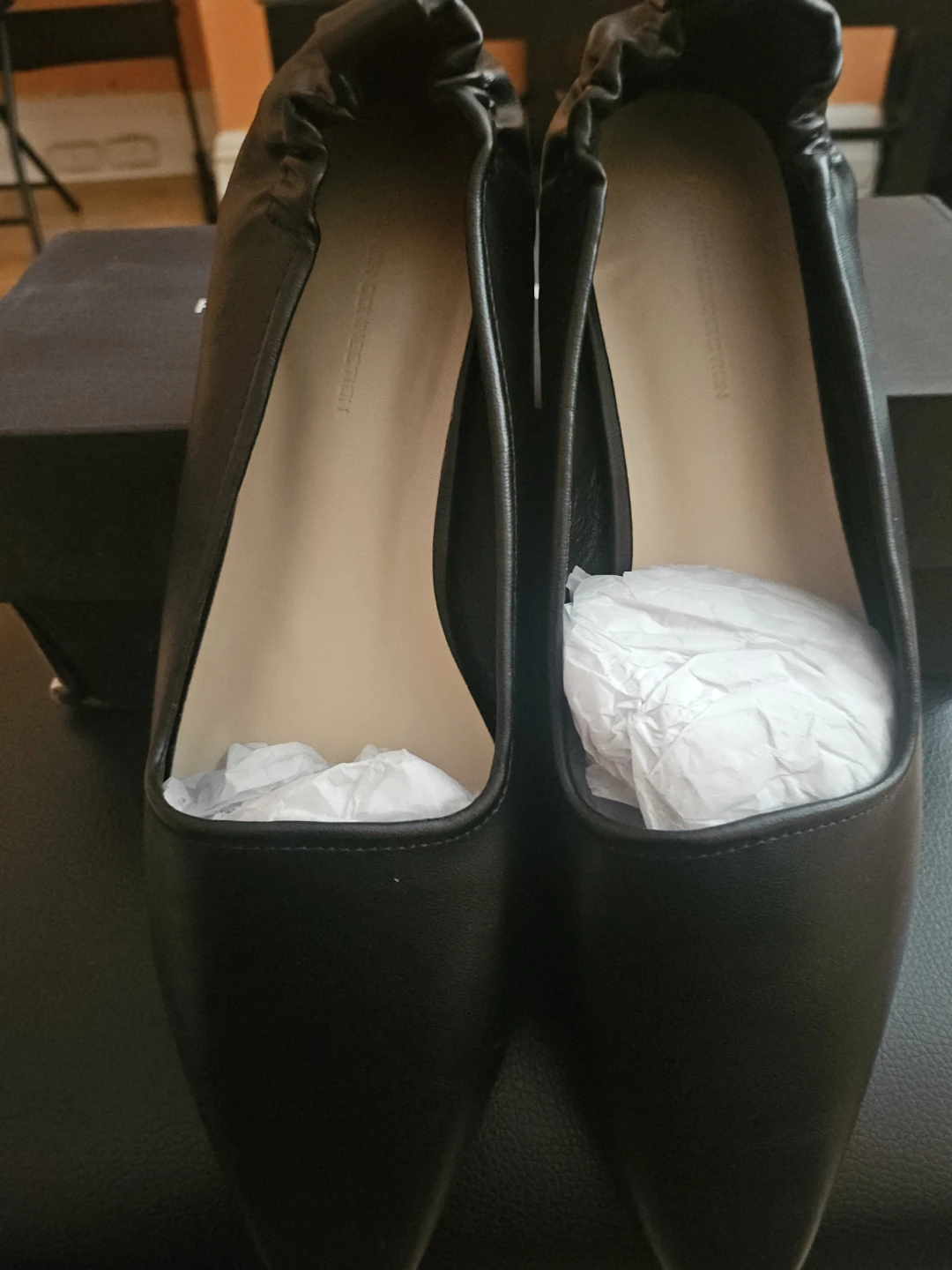 Black Vegan Leather Ballet Flats - Size 8.5 - photo 3