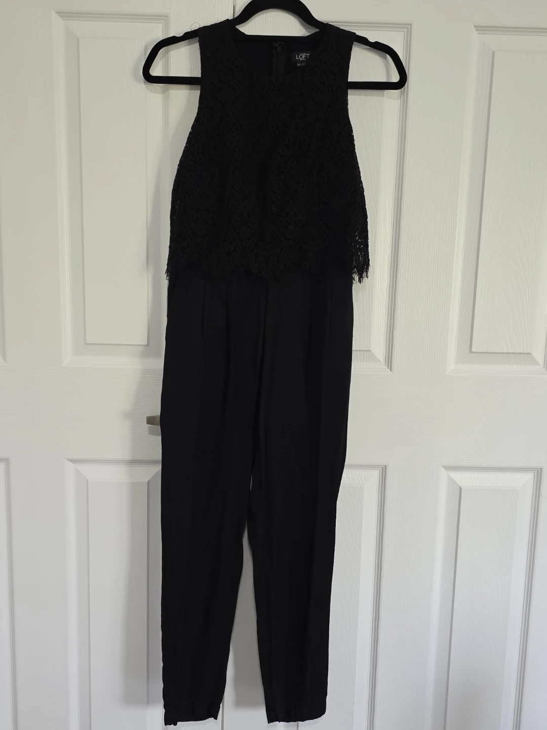 Ann Taylor LOFT Black Lace Jumpsuit Petite 00P