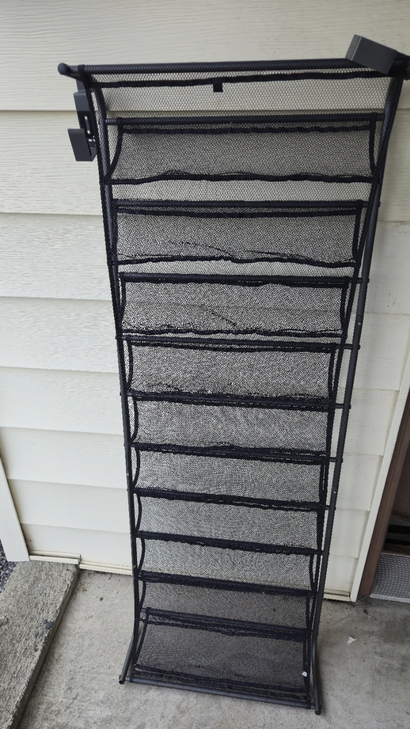 Black 10-Tier Mesh Shoe Rack