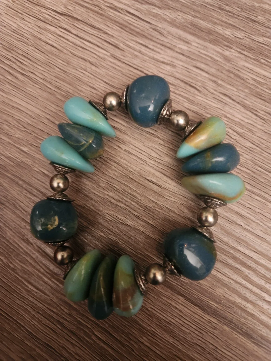 Blue and Teal Beaded Bracelet - photo 2