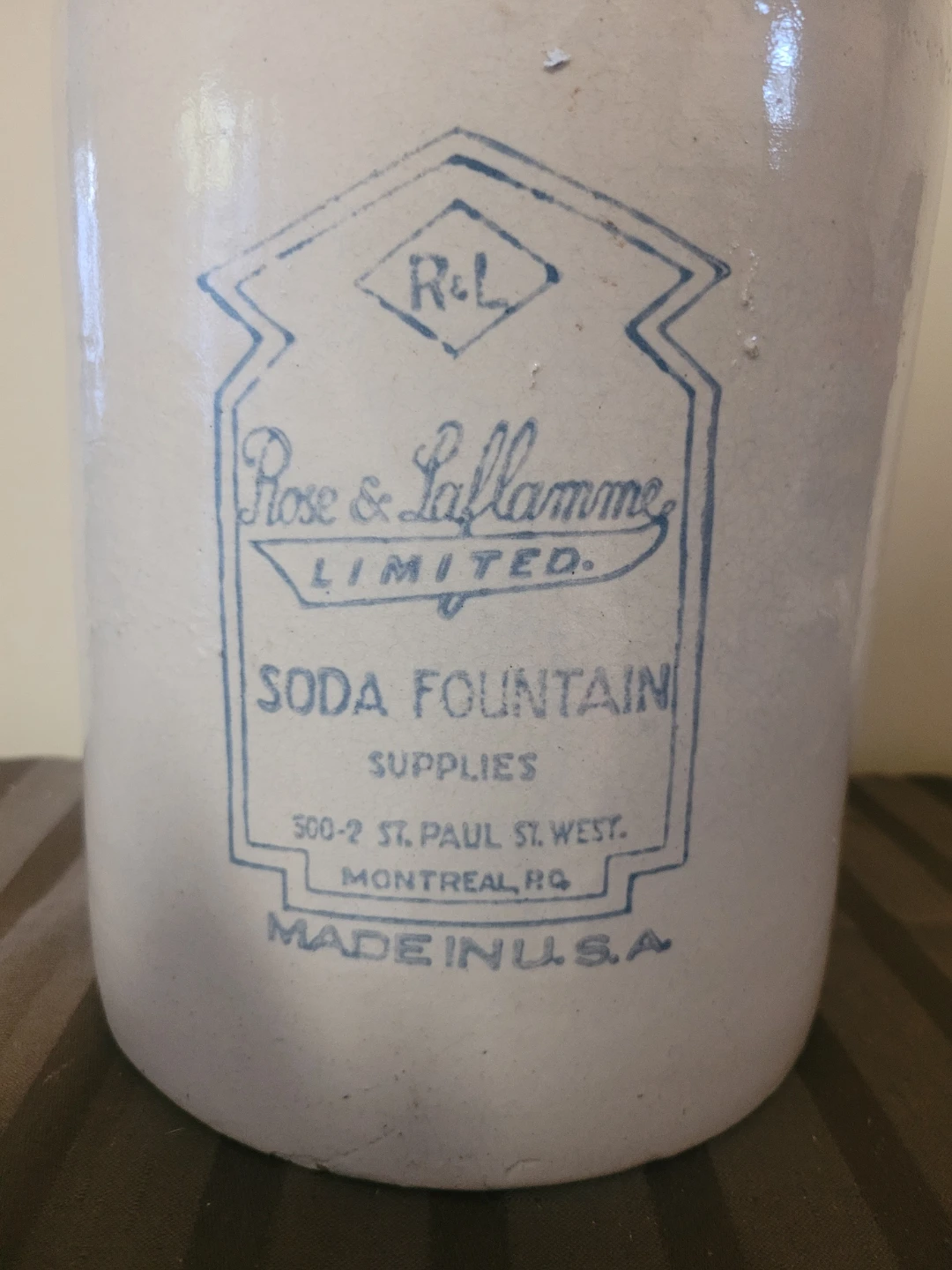 Antique Rose & Laflamme Limited Soda Fountain Stoneware Jug - photo 2