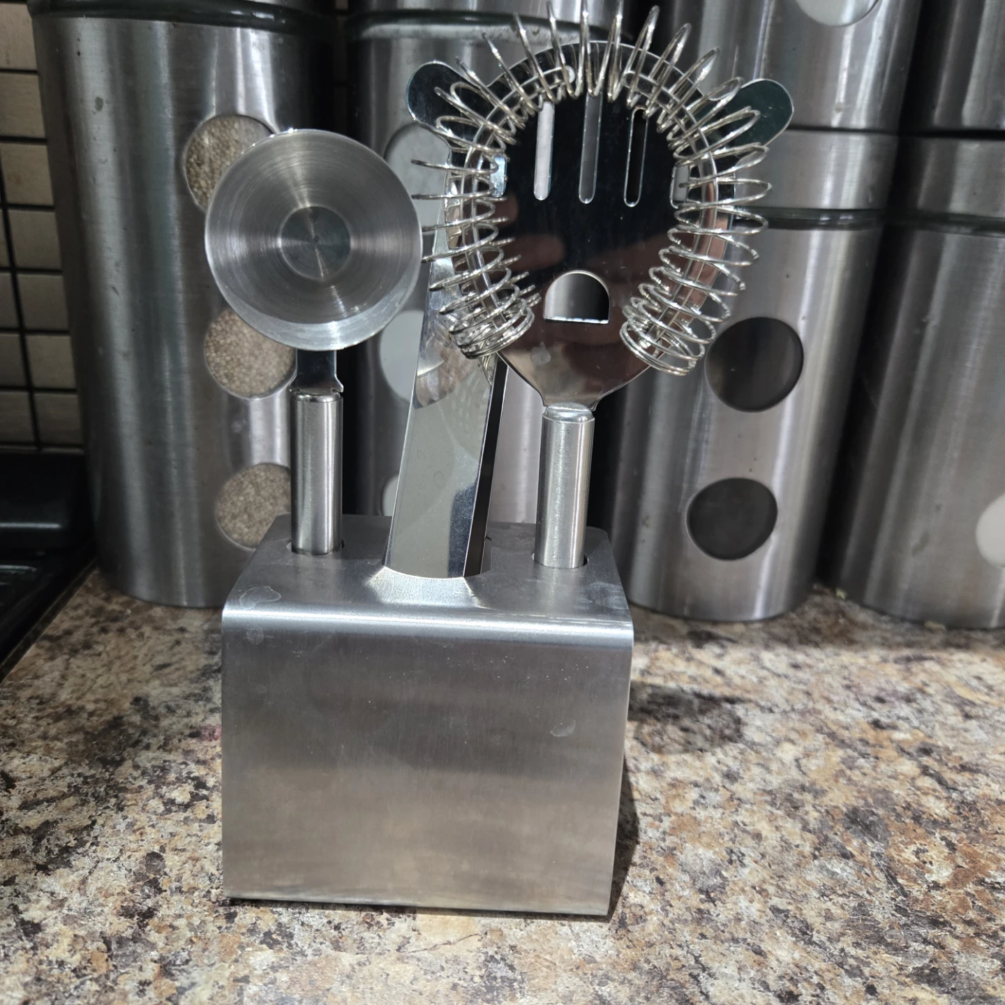 Stainless Steel Bar Tool Set with Stand - photo 3