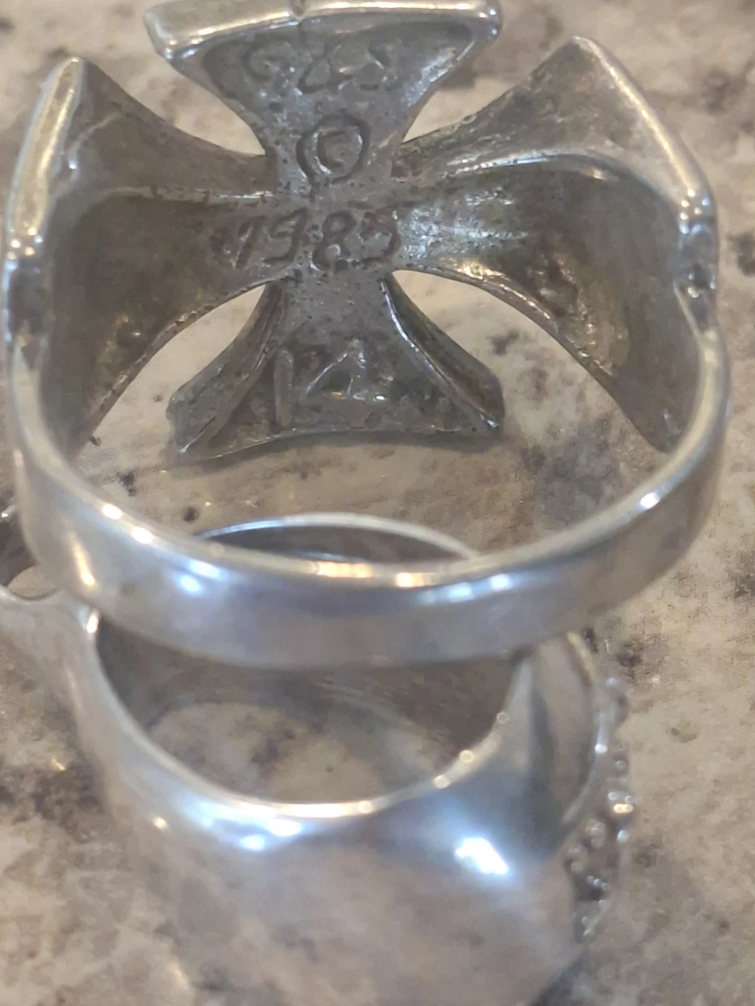 Vintage Silver Ring with Iron Cross Design & silver pendant - photo 2