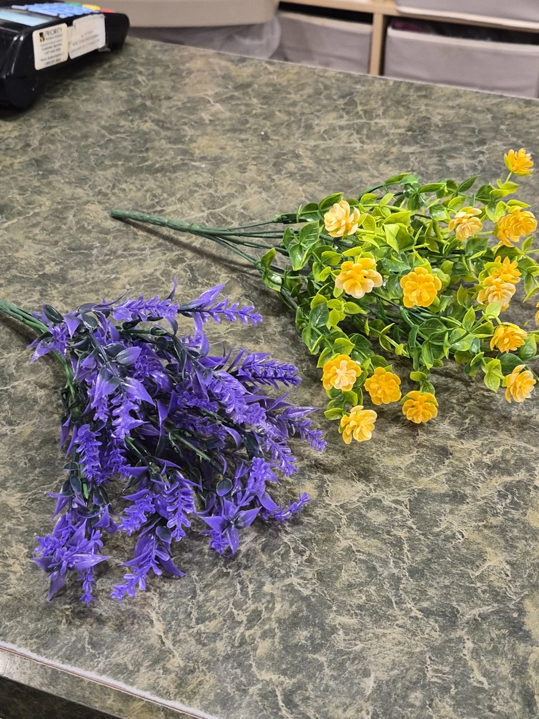 Artificial plastic Flowers - Yellow and Purple 4 for $1.00 - photo 4