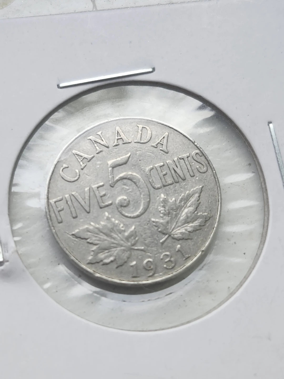 1931 Canada 5 Cents Coin - photo 2