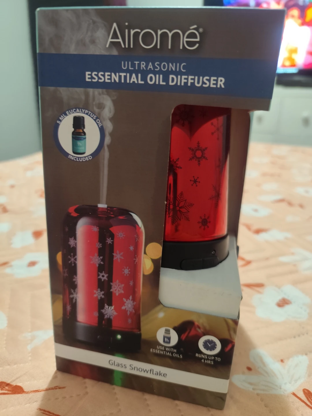 Airomé Ultrasonic Essential Oil Diffuser Glass Snowflake