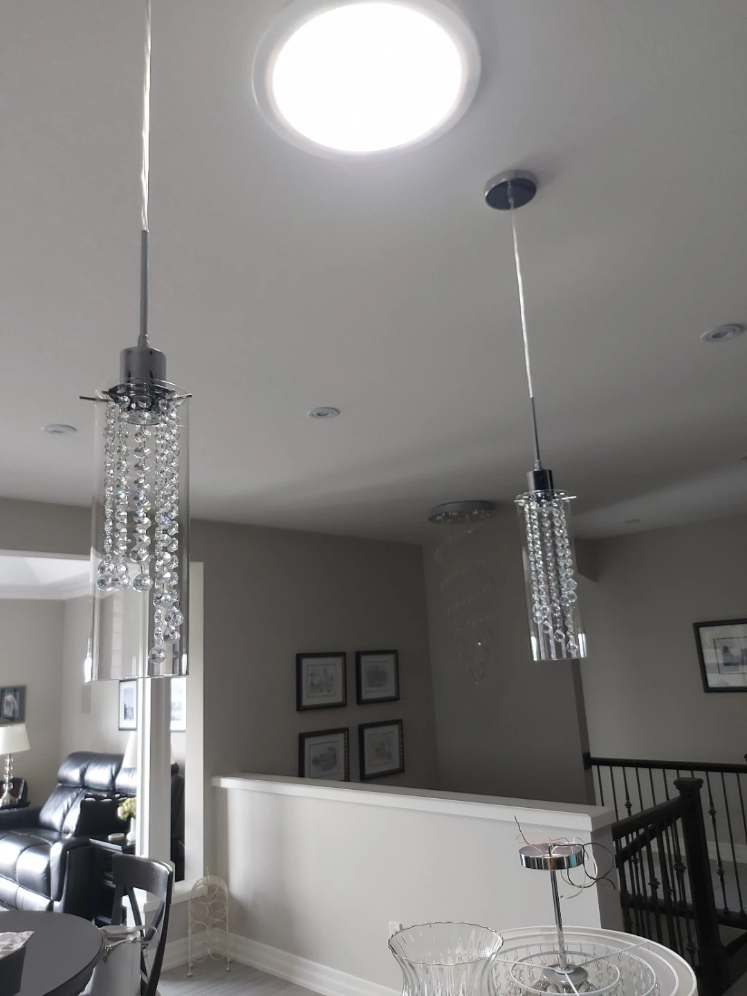 2 Crystal Pendant Light Fixtures - photo 4