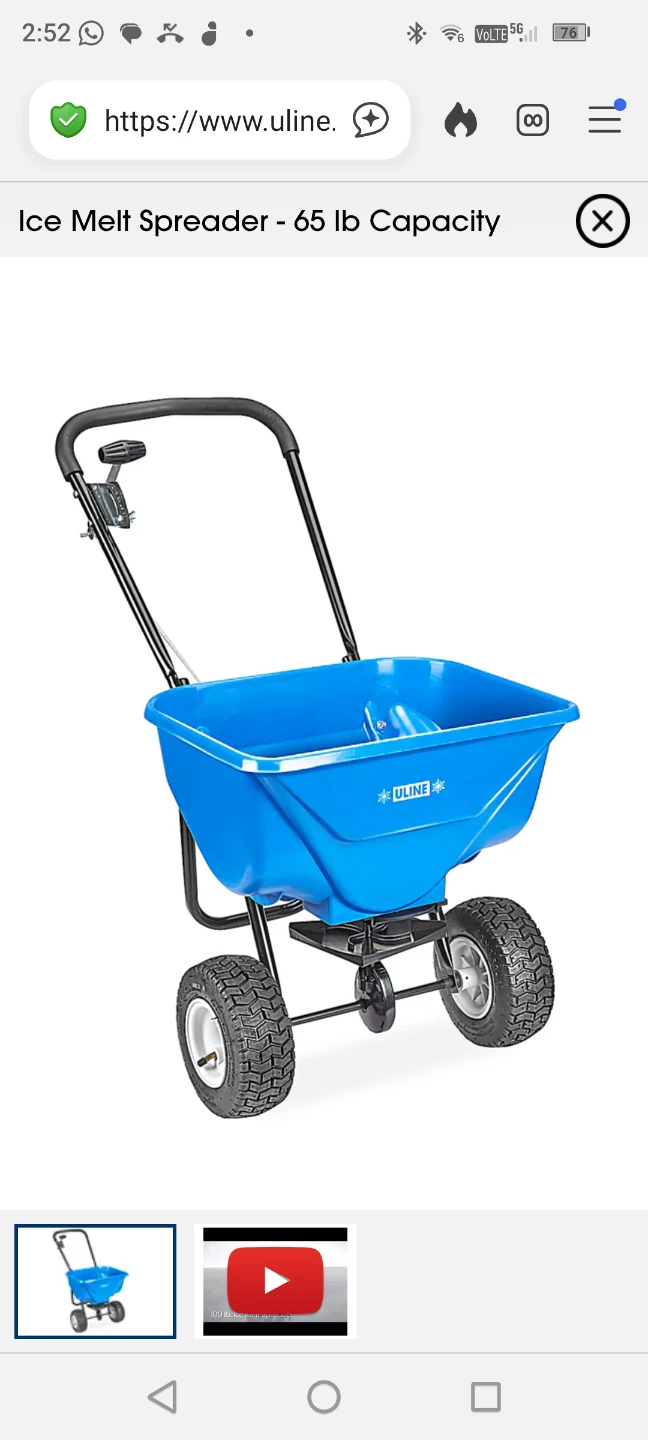 Uline H-2813 Ice Melt Spreader - 65 lb Capacity