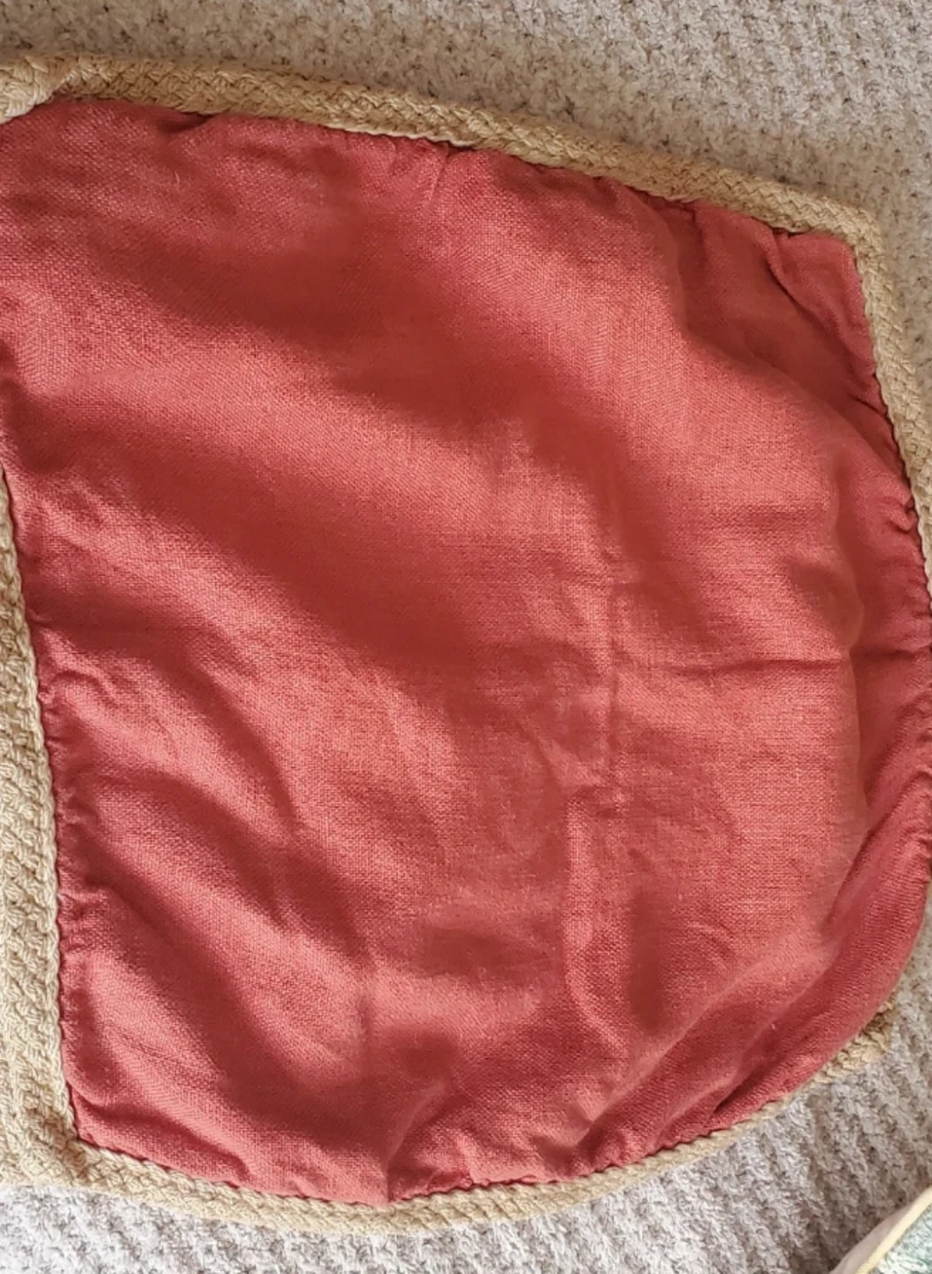 2 Terracotta Throw Pillow Covers with Braid Trim - photo 2