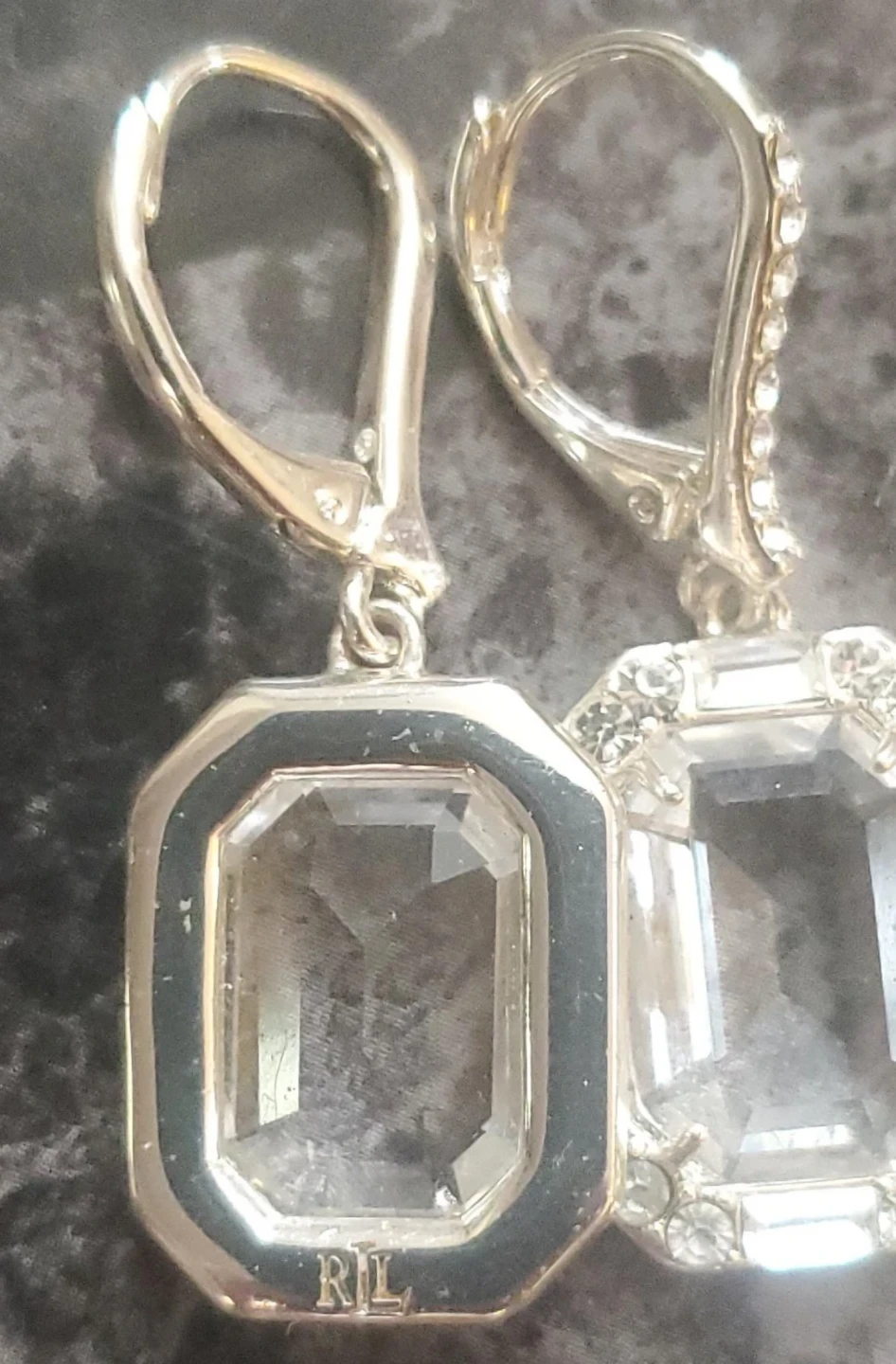 Lauren Ralph Lauren "RL" Logo Crystal Drop Earrings - photo 2