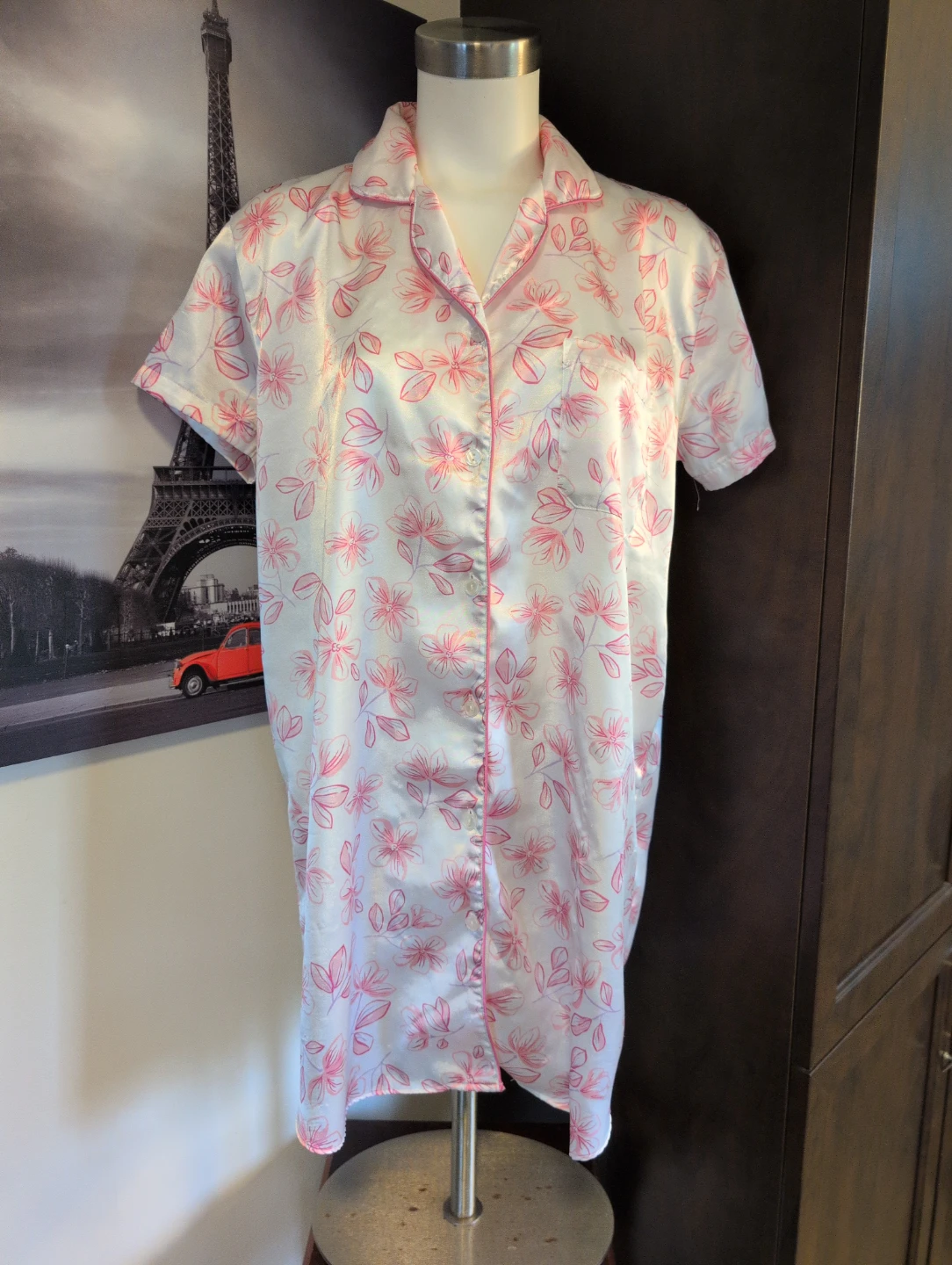 White Satin Floral dress