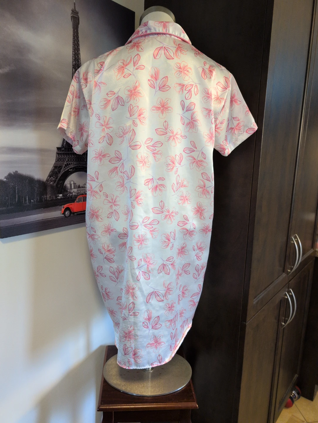 White Satin Floral dress - photo 3