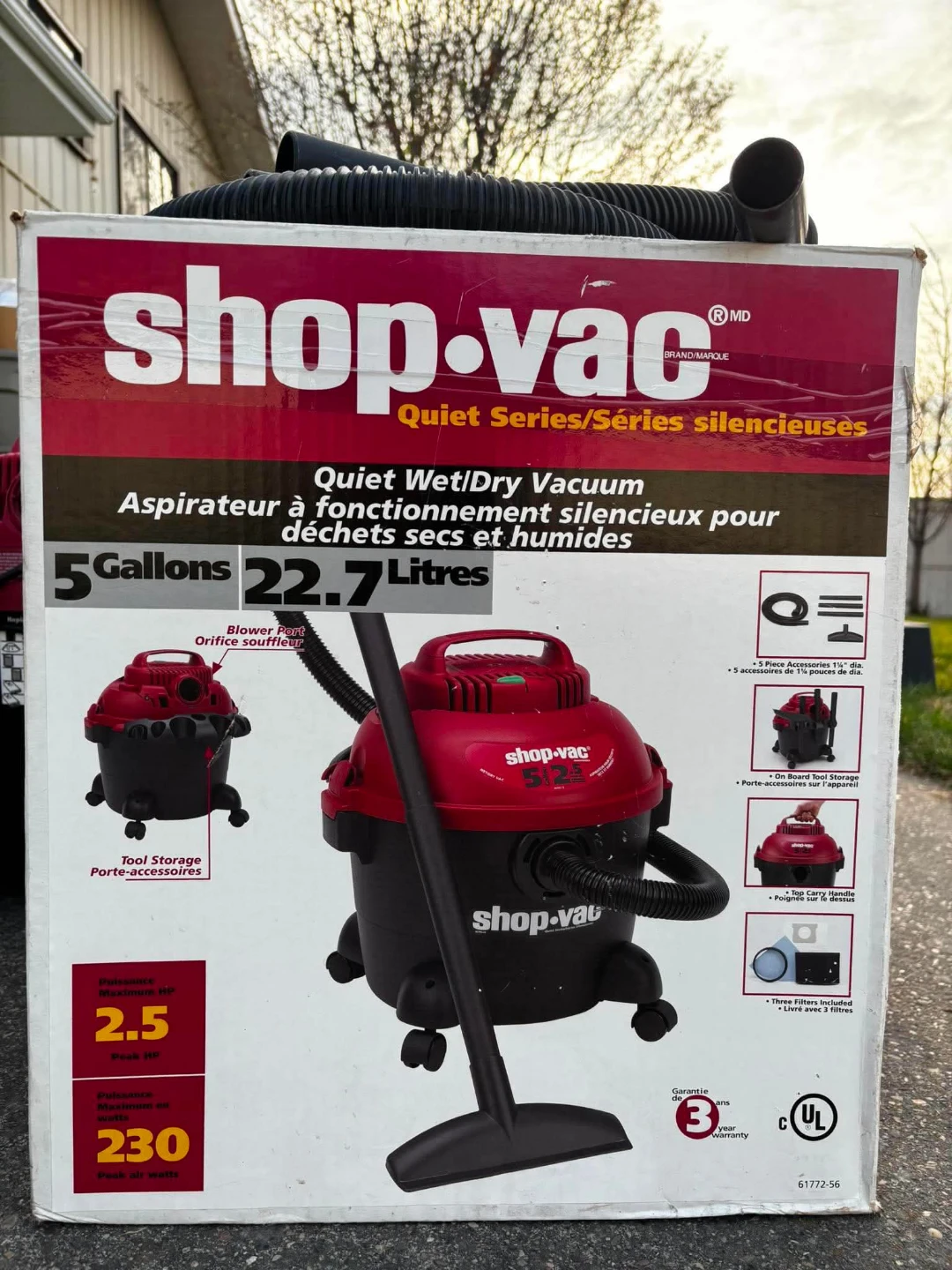 Shop-Vac 5 Gallon Quiet Wet/Dry Vacuum