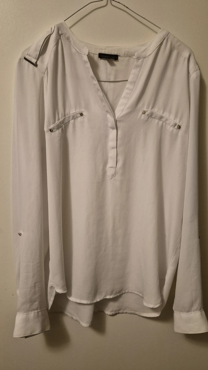 Dynamite White Long Sleeve Shirt Size M