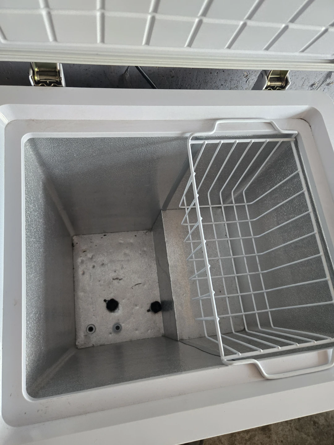 White Chest Freezer with Basket