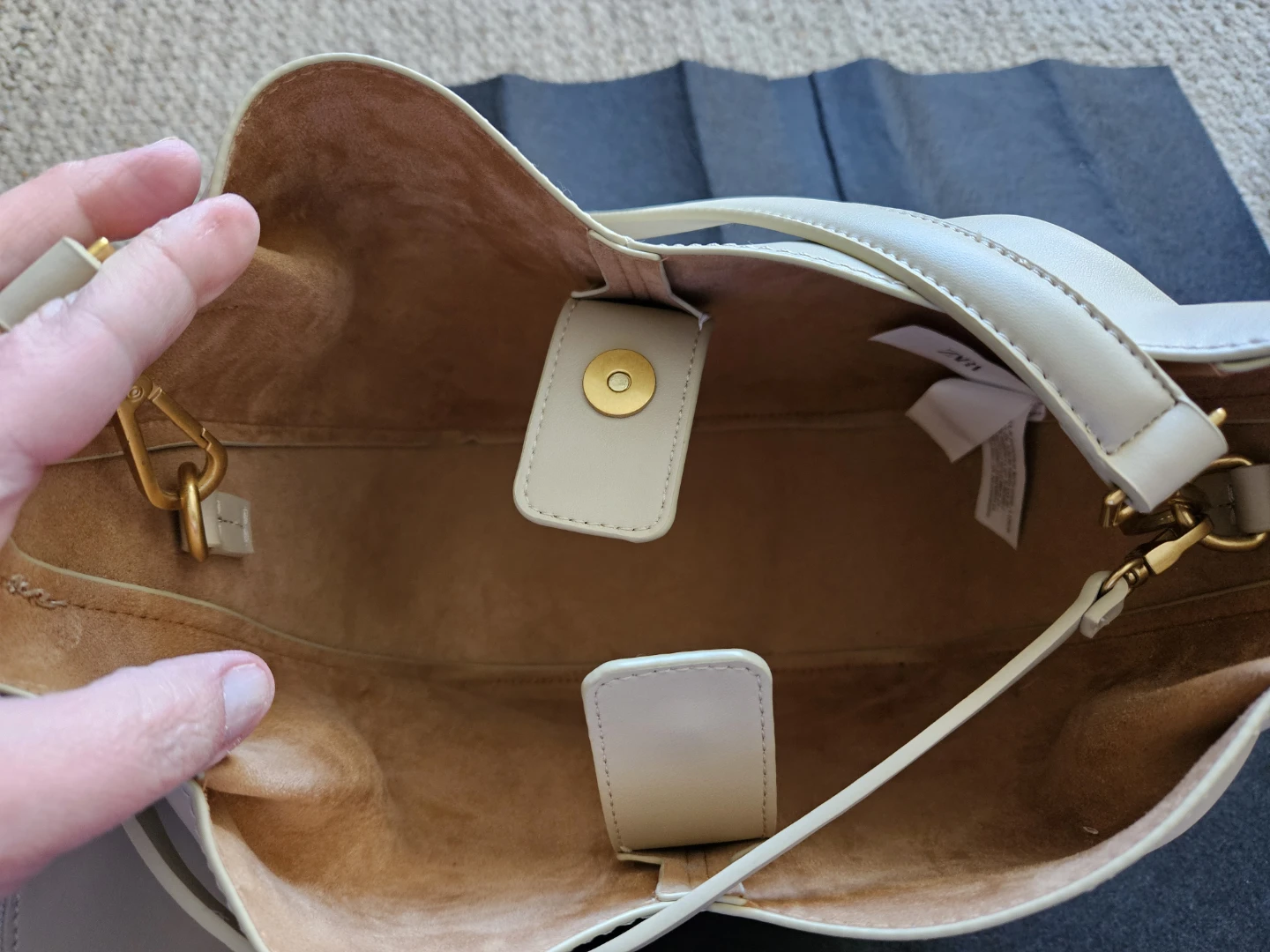 NEW Zara Beige Shoulder Bag with Pouch - photo 4