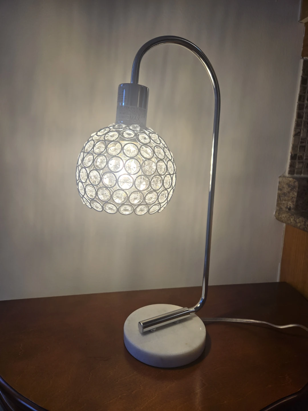 Crystal Globe Table Lamp 2ea
