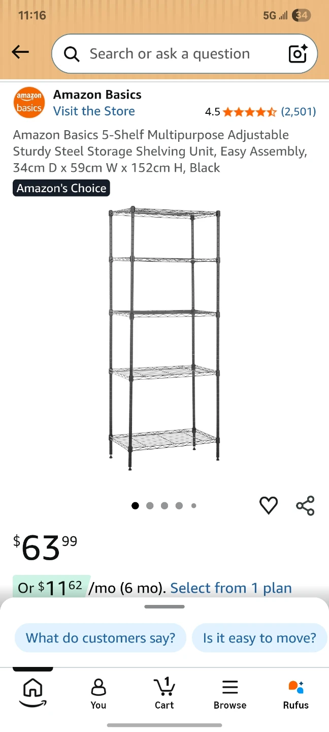Amazon Basics 5-Shelf Steel Rack for storage - photo 5
