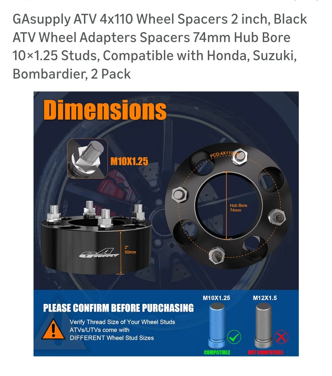 2 wheel spacers*new*silver - photo 3